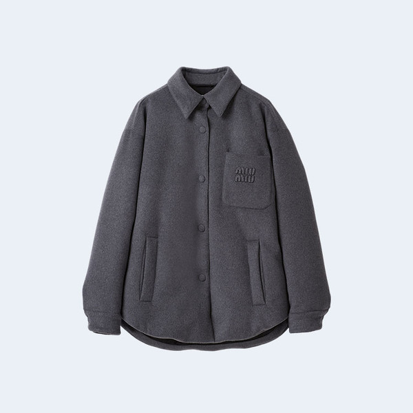 미우미우 미디엄 웨이트 벨루어 다운 자켓