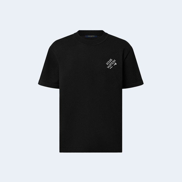 루이비통 시그니처 쇼트 슬리브 티셔츠 블랙