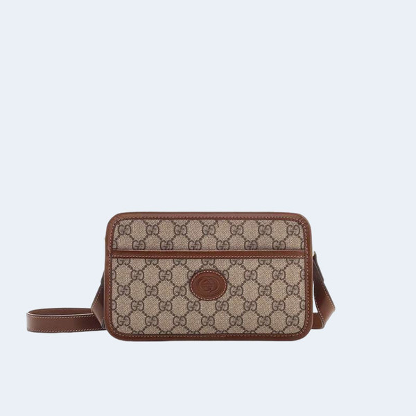 구찌 인터로킹 G 패치 수프림 미니백