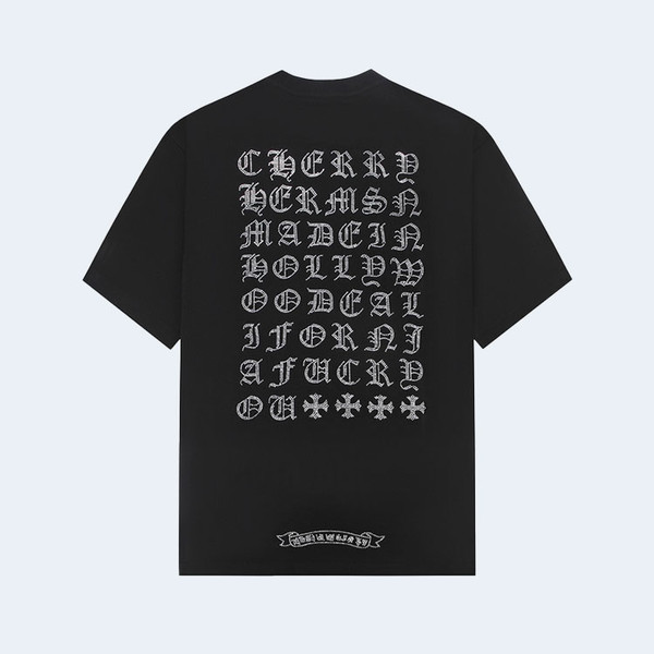 크롬하츠 크로아 하트 다이아몬드 로고 티셔츠 블랙