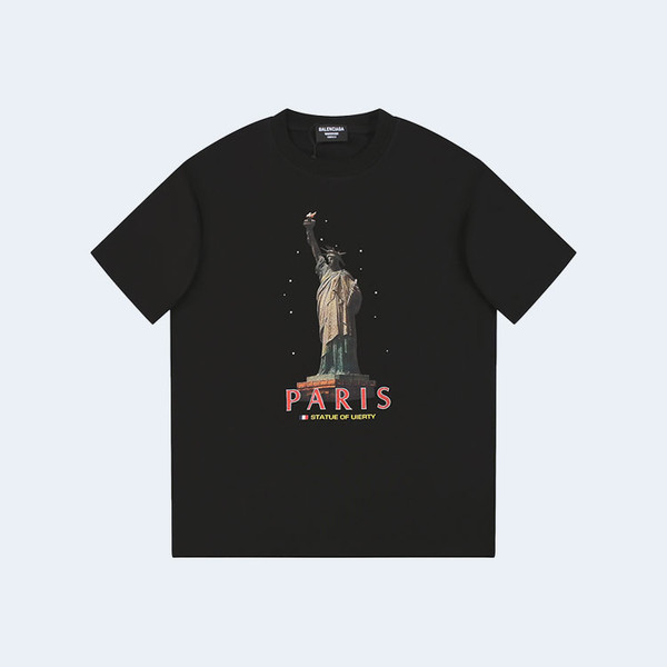 발렌시아가 Statue of Liberty 자수 티셔츠 블랙