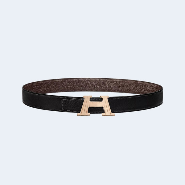 에르메스 H 토고 다크 브라운 벨트 금장 32mm
