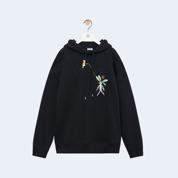 로에베 릴랙스 핏 후드 블랙