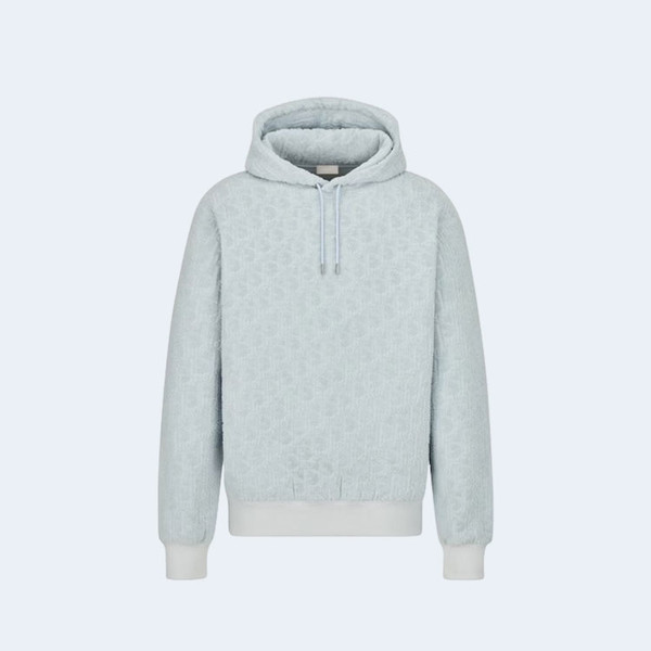 디올 오블리크 캐주얼 핏 후드 라이트 블루