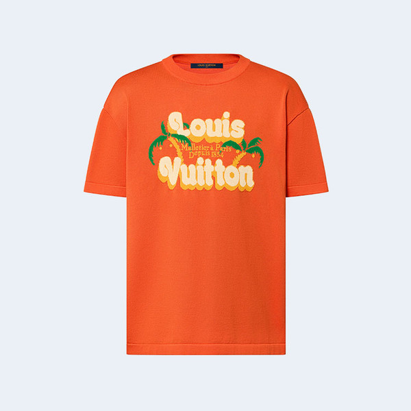 루이비통 쇼트 슬리브드 코튼 크루넥 티셔츠 1AFQR0