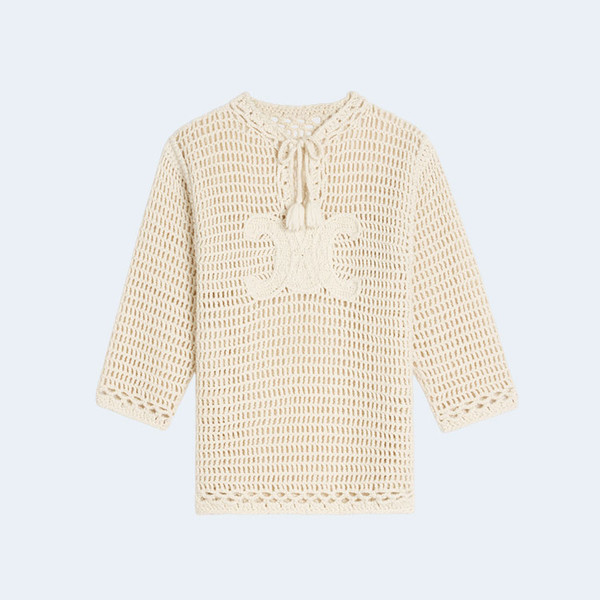 셀린느 바자 튜닉 크로셰 울 니트