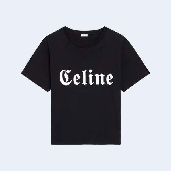 셀린느 고딕 로고 블랙 티셔츠
