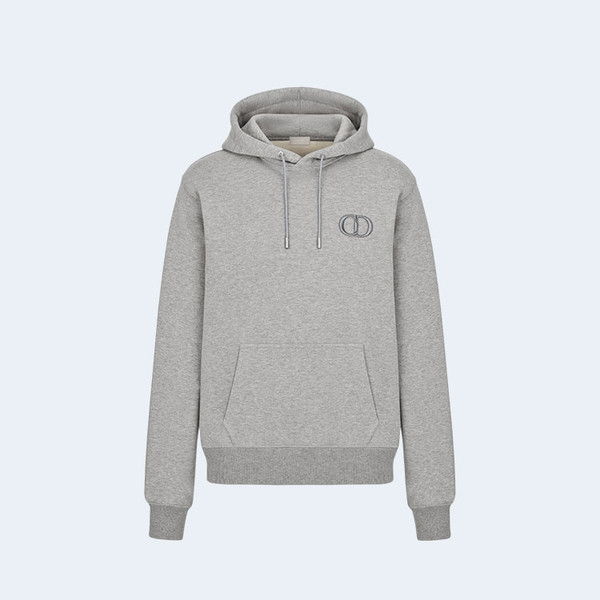 디올 아이콘 후디드 스웨트셔츠 그레이