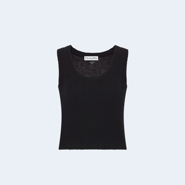 디올 아마릴리스 블랙 캐시미어 반소매 니트