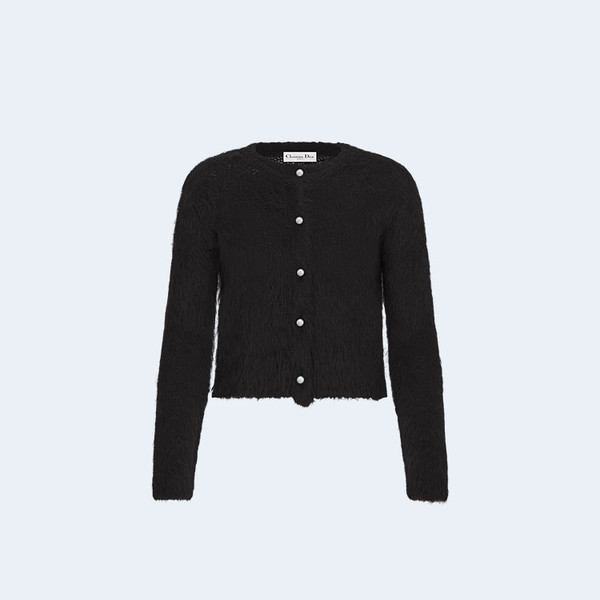 디올 블랙 알파카 울 니트 가디건