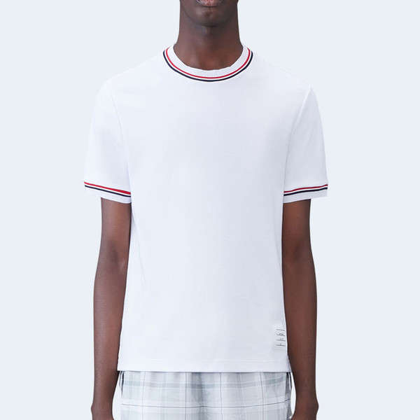 톰브라운 코튼 밀라노 스트라이프 티셔츠