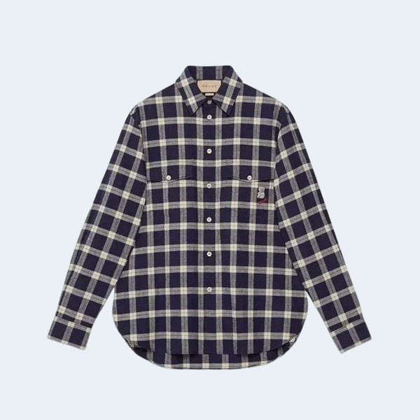 구찌 플레이드 체크 패턴 셔츠