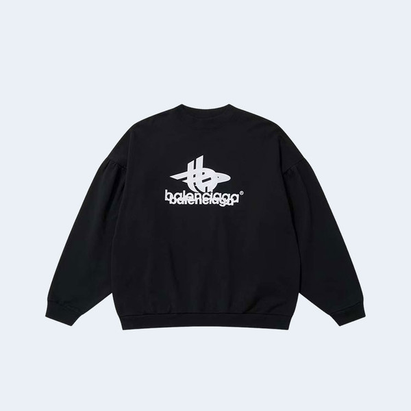 BALENCIAGA 발렌시아가 레이어드 스포츠 라운드 스웨트셔츠 오버 블랙 ▶매장-131만원◀