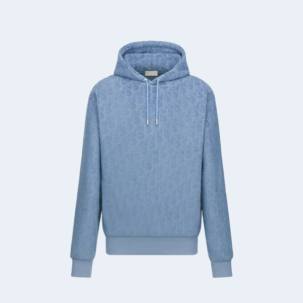 디올 오블리크 릴렉스 핏 후드 블루