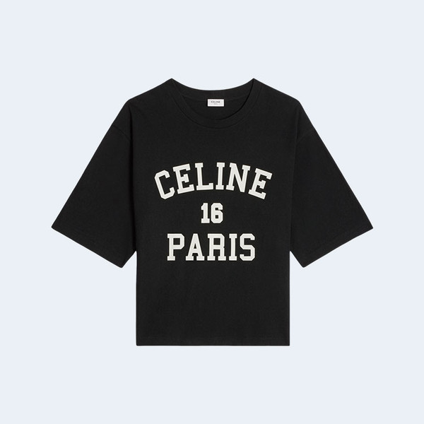 셀린느 파리스 루즈 티셔츠 블랙