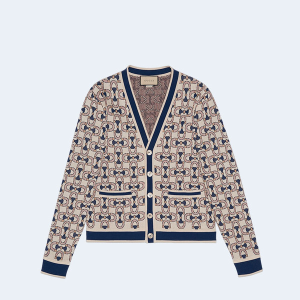 구찌 홀스빗 코튼 자카드 카디건