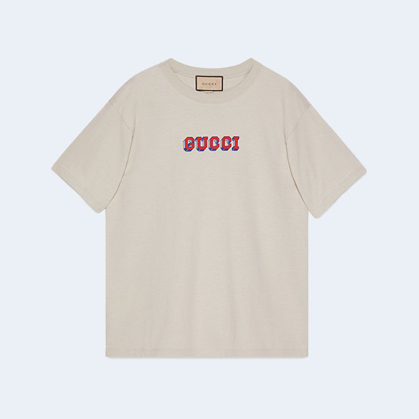 구찌 카미세타 콘 프린트 티셔츠