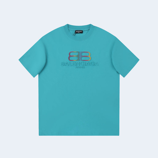 발렌시아가 BB 로고 블루 티셔츠
