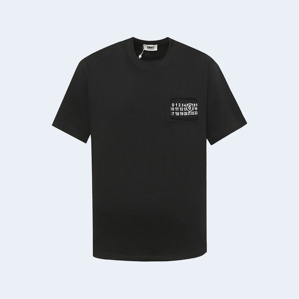 메종 마르지엘라 레터링 자수 티셔츠 블랙