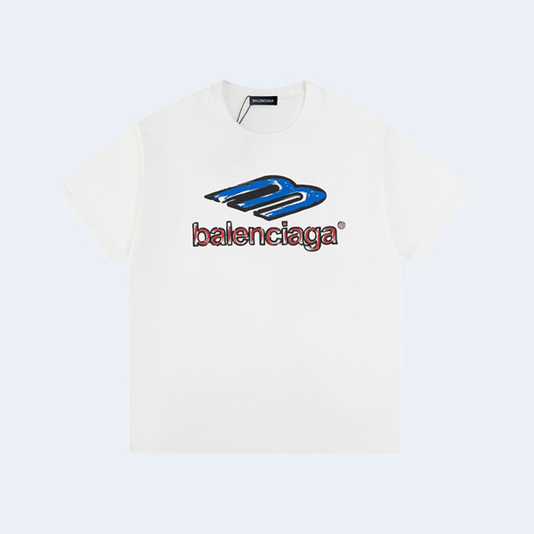 발렌시아가 유니티 코튼 로고 티셔츠 화이트