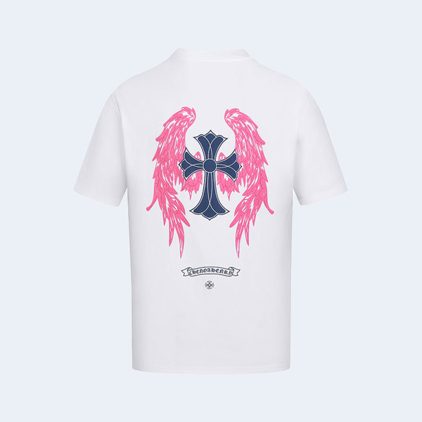 크롬하츠 스프레이드 자수 화이트 티셔츠