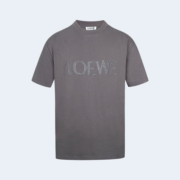 로에베 심플 로고 자수 티셔츠 그레이