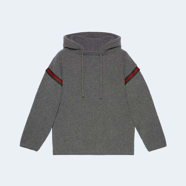 구찌 울 캐시미어 후드 스웨터