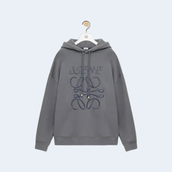 로에베 릴랙스 핏 후드 그레이