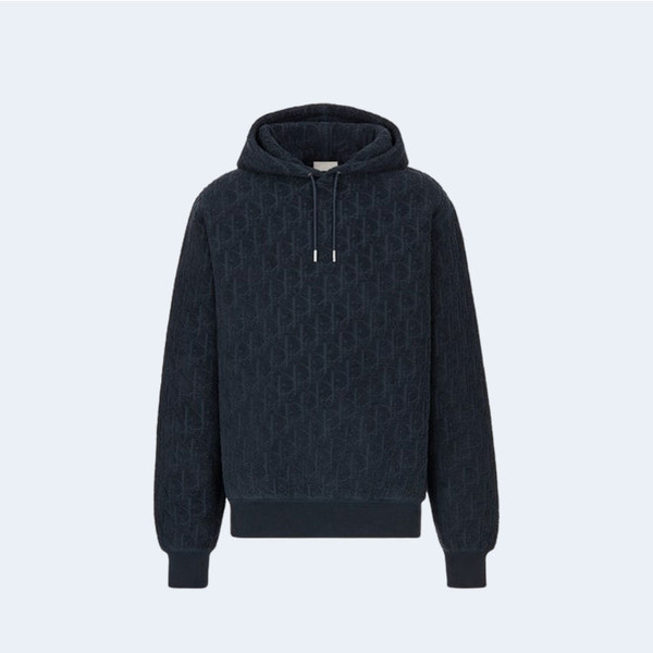 디올 오블리크 릴렉스 핏 후드 네이비