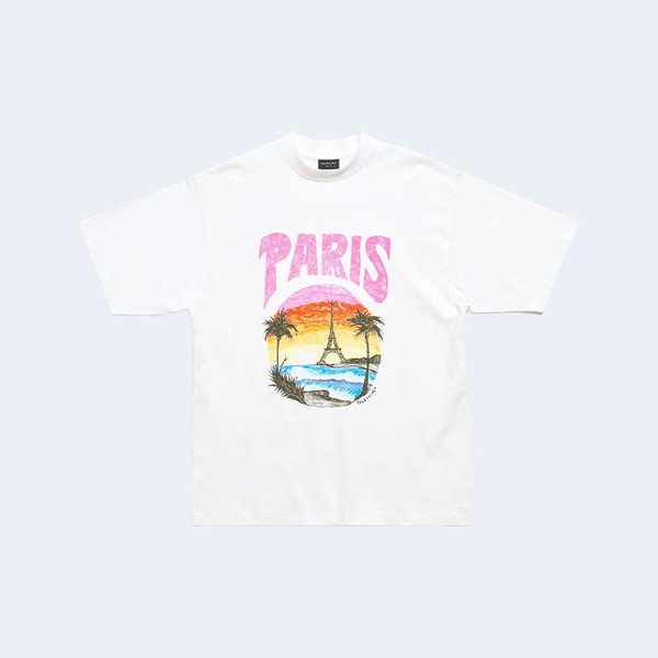 발렌시아가 파리스 프린트 티셔츠