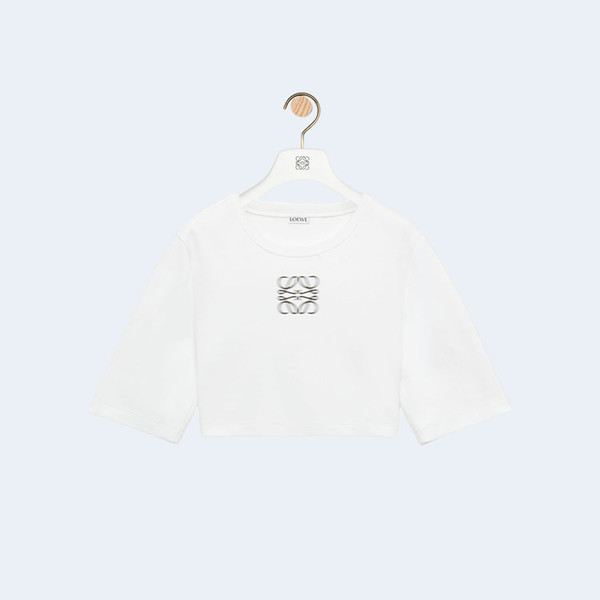 로에베 크롭 화이트 티셔츠