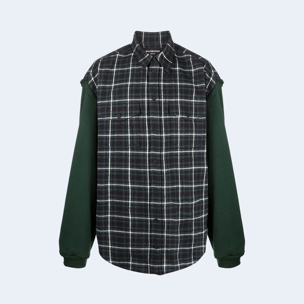 발렌시아가 체크 플란넬 스포츠 셔츠