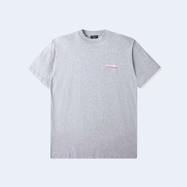 발렌시아가 웨이브 로고 오버핏 티셔츠 그레이