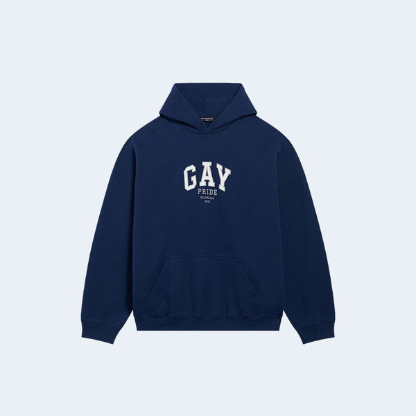 발렌시아가 Pride 후드 네이비