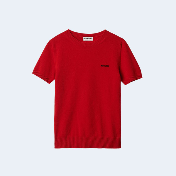 미우미우 캐시미어 반팔 스웨터
