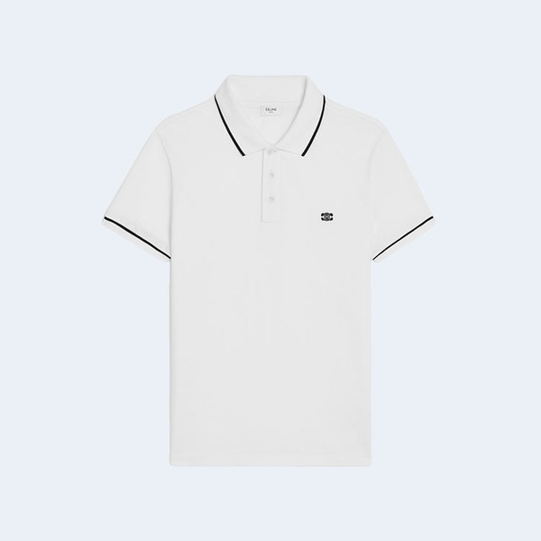 셀린느 코튼 피케 클래식 폴로 셔츠 화이트