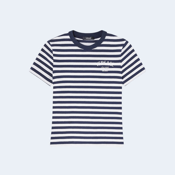 베르사체 노티컬 스트라이프 티셔츠