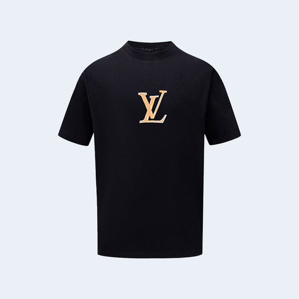 루이비통 레터 프린트 로고 티셔츠 블랙