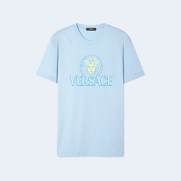 베르사체 메두사 로고 티셔츠 스카이 블루