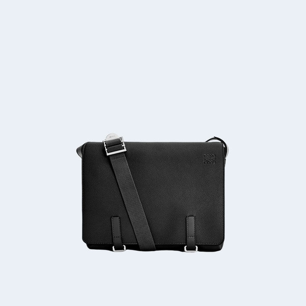 LOEWE 로에베 소프트 S 밀리터리 메신저 백 블랙