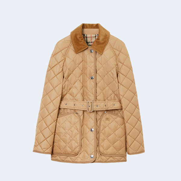 버버리 다이아몬드 퀄팅 나일론 베이지 자켓