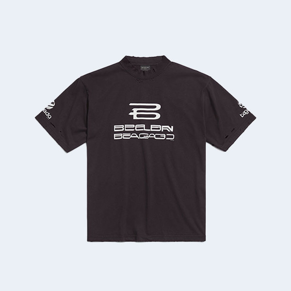 발렌시아가 AI 제너레이티드 미디엄 핏 티셔츠 블랙