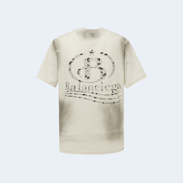 발렌시아가 클래식 오스 로고 티셔츠 베이지