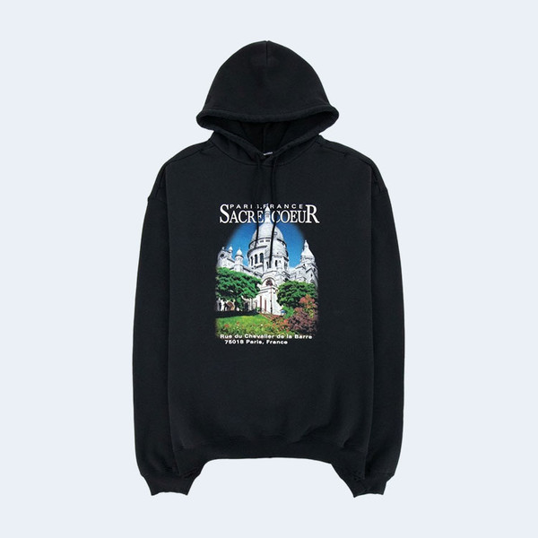 발렌시아가 Sacré Coeur 프린트 오버사이즈 후디