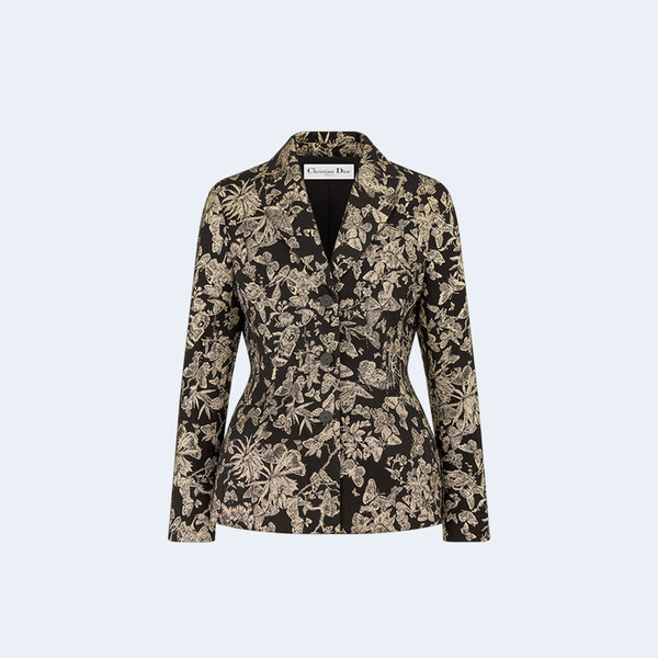 디올 테크니컬 자카드 핏티드 자켓 블랙