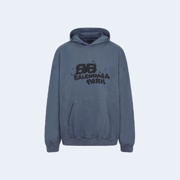 발렌시아가 핸드 드로운 BB 아이콘 후드