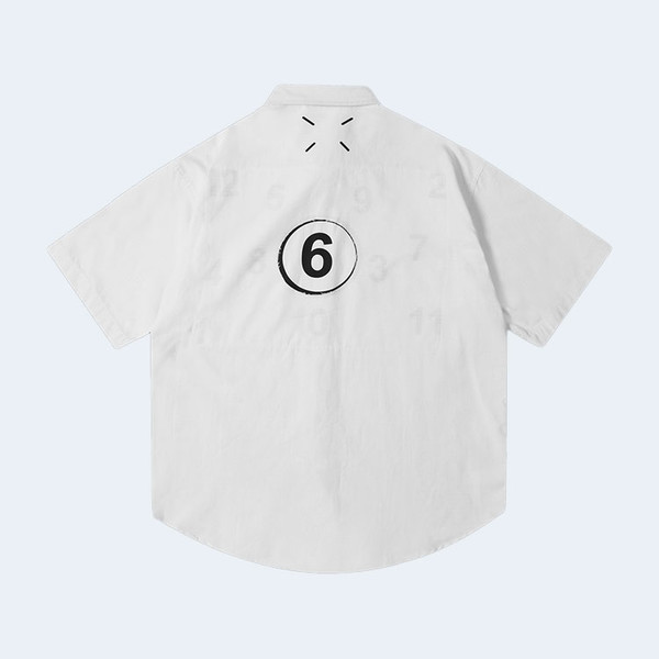 메종 마르지엘라 홀 워싱 포켓 셔츠 화이트