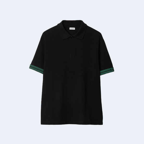 버버리 코튼 폴로 셔츠 블랙
