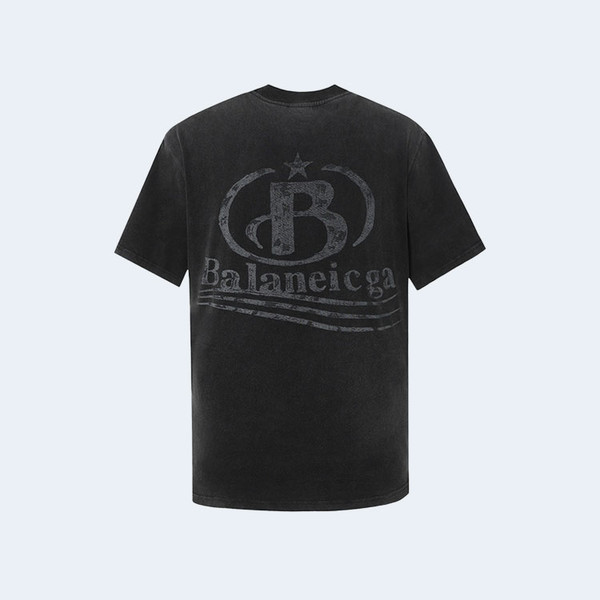 발렌시아가 클래식 오스 로고 티셔츠 블랙