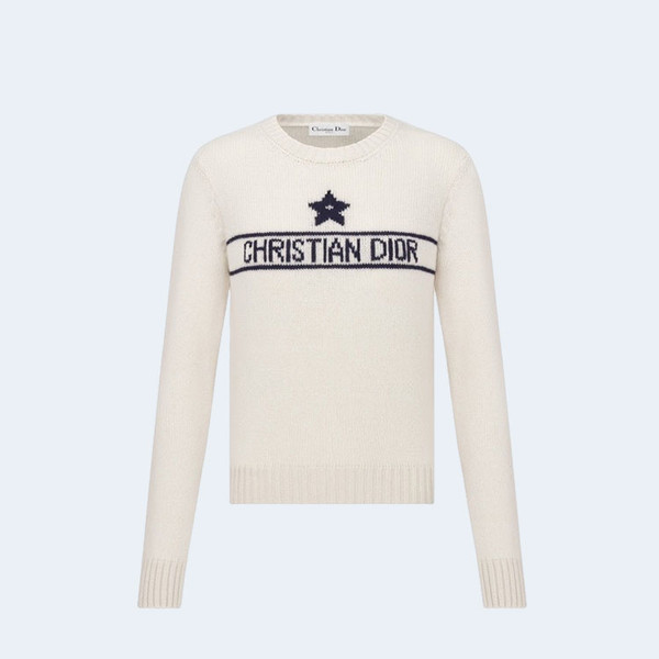 디올 캐시미어 니트 스웨터 화이트